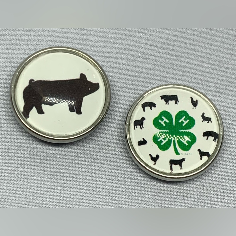 Swine & 4H Snap Button Charms - Set of 2